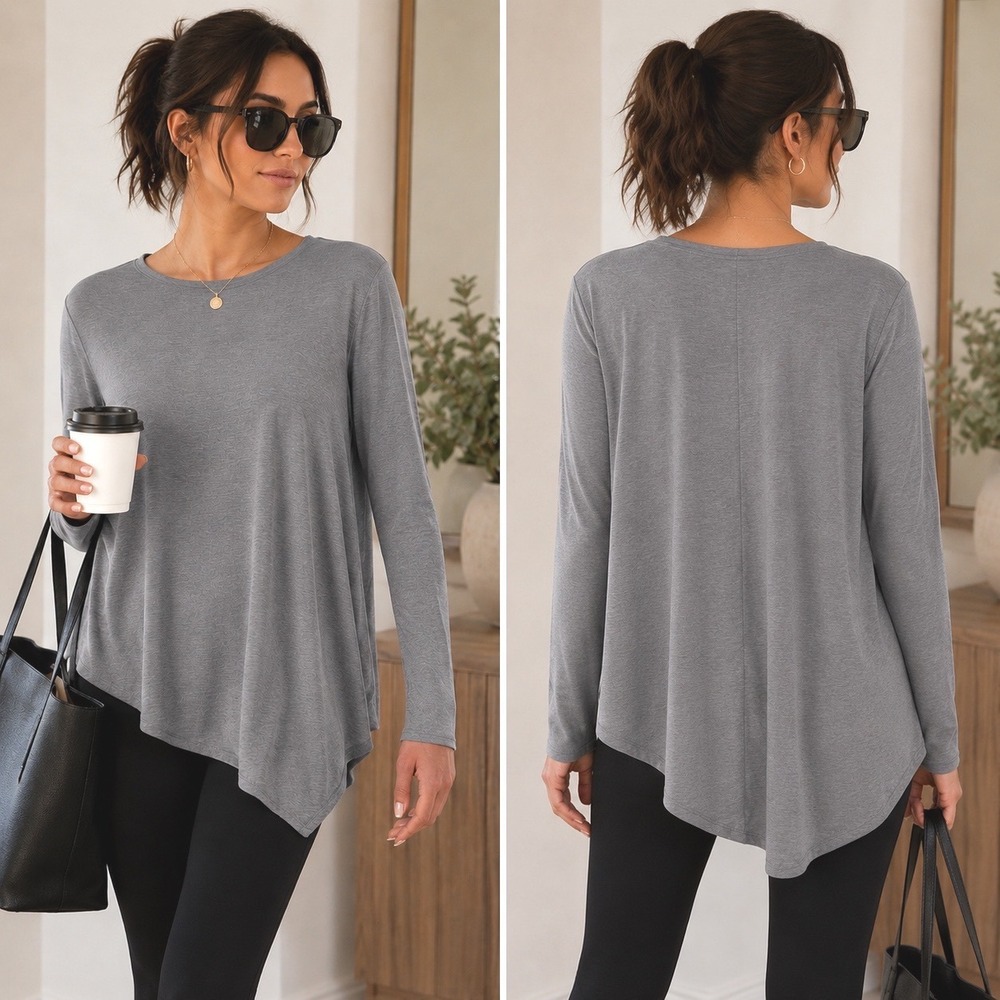 Lululemon Lifted Balance Asymmetrical Hem Long Sleeve Top Women 2 Activewear